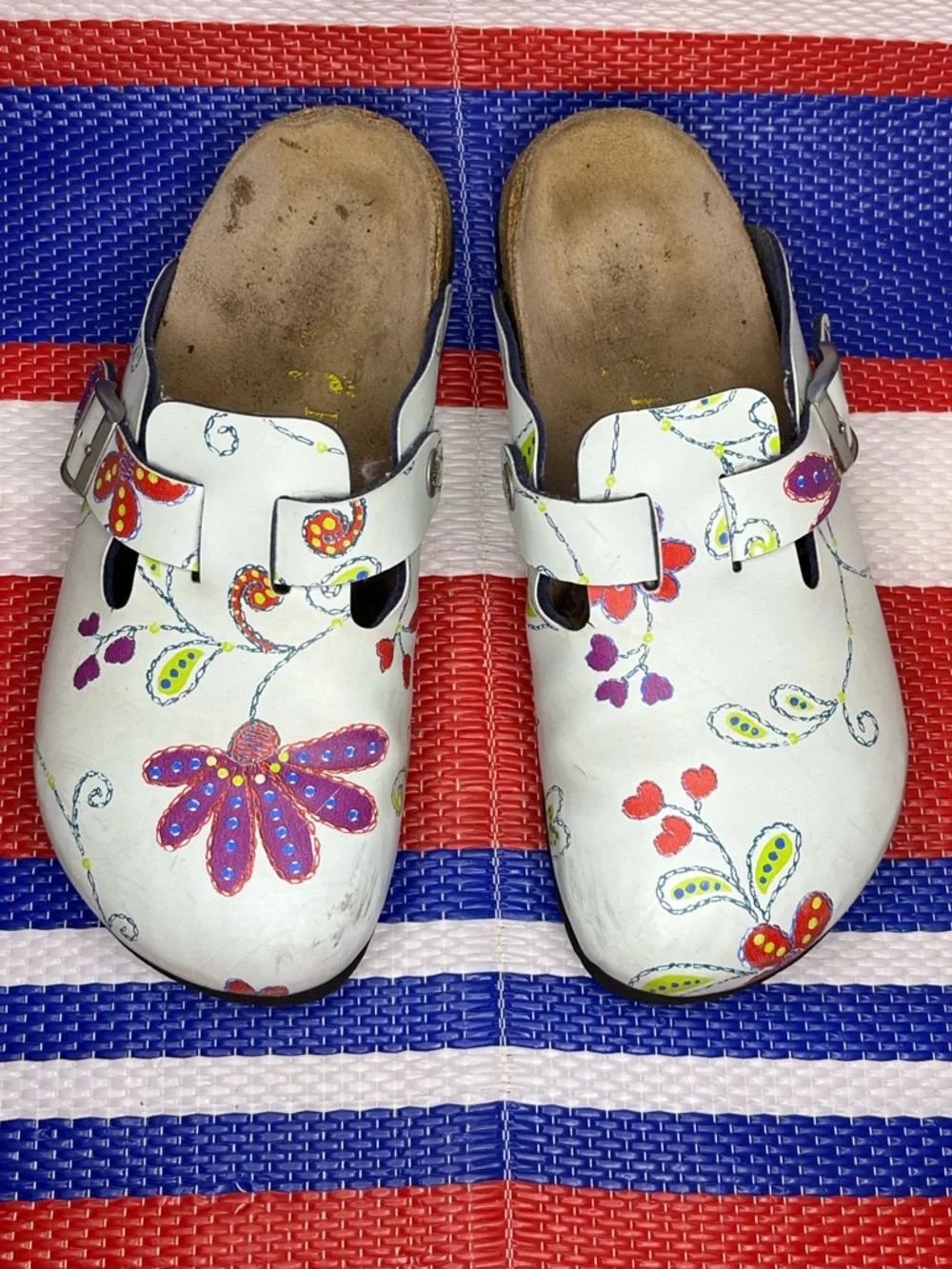 Floral Birkenstock Papillio Boston Clogs Shoes - Women’s Size 7 Sandals - Picture 6 of 12